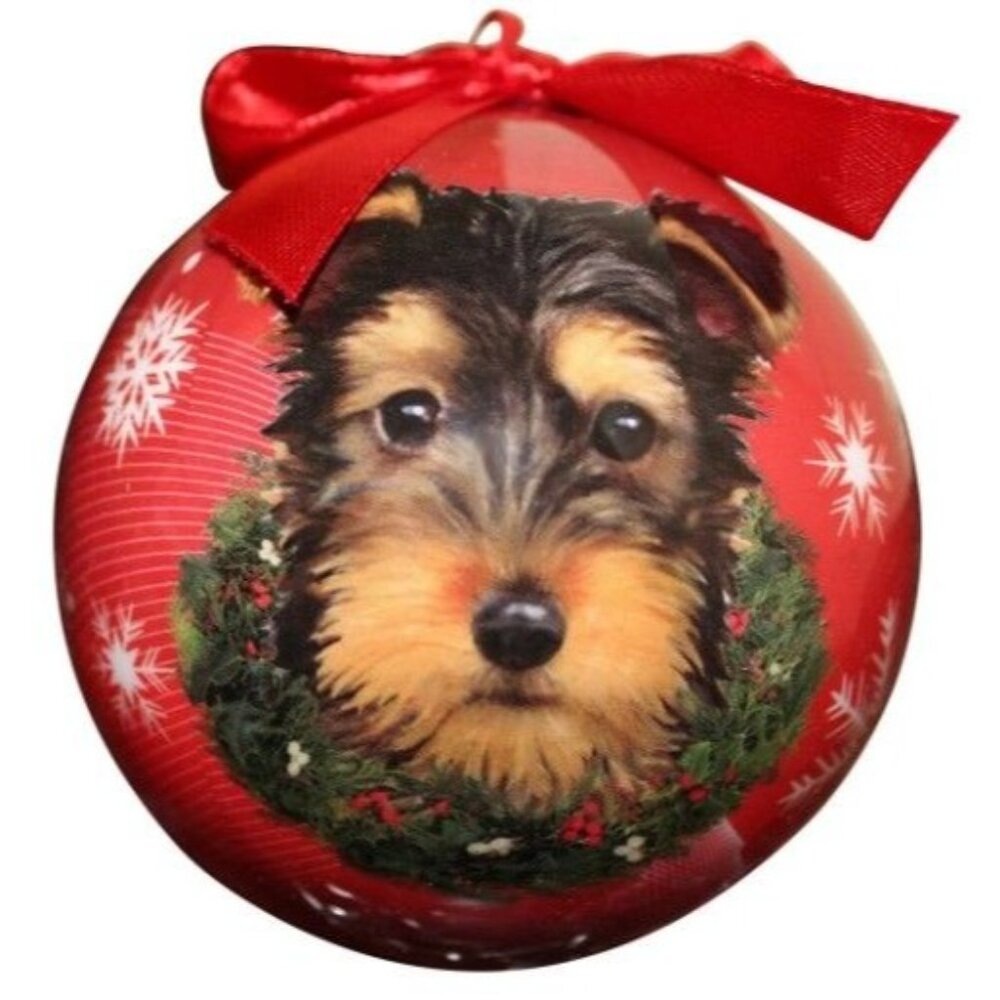 ES Pets New Dog Unbreakable Ball Yorkie Puppy Christmas Ornament